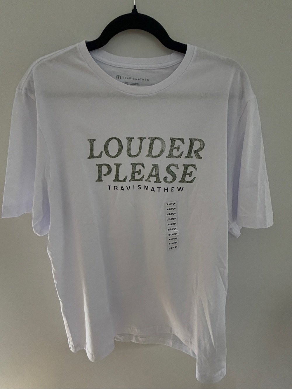 TravisMathew "Louder Please" White Graphic Tee NWT XL - Picture 3 of 5